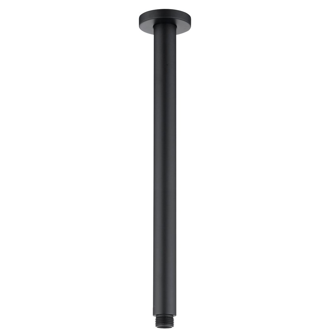 Pavia 400mm Matte Black Ceiling Shower Arm Round