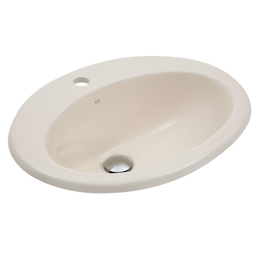 RAK Jessica Ivory Fully-Inset Basin, 1 Tap Hole– Pilbara Bathroom Warehouse Perth and regional Western Australia