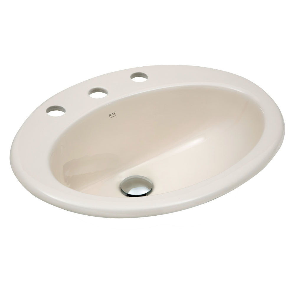 RAK Jessica Ivory Fully-Inset Basin, 3 Tap Holes– Pilbara Bathroom Warehouse Perth and regional Western Australia