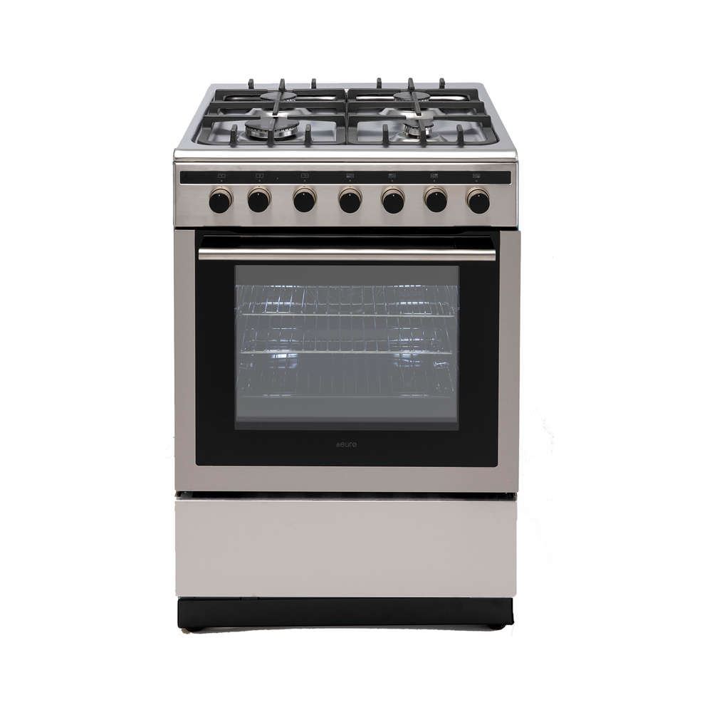 60cm Freestanding Oven, 9 Function Electric Oven, 120 minute Auto-Stop Timer 4 x Burner Gas Cooktop, Bottom Storage Compartment | Pilbara Bathroom Warehouse - Perth, Western Australia