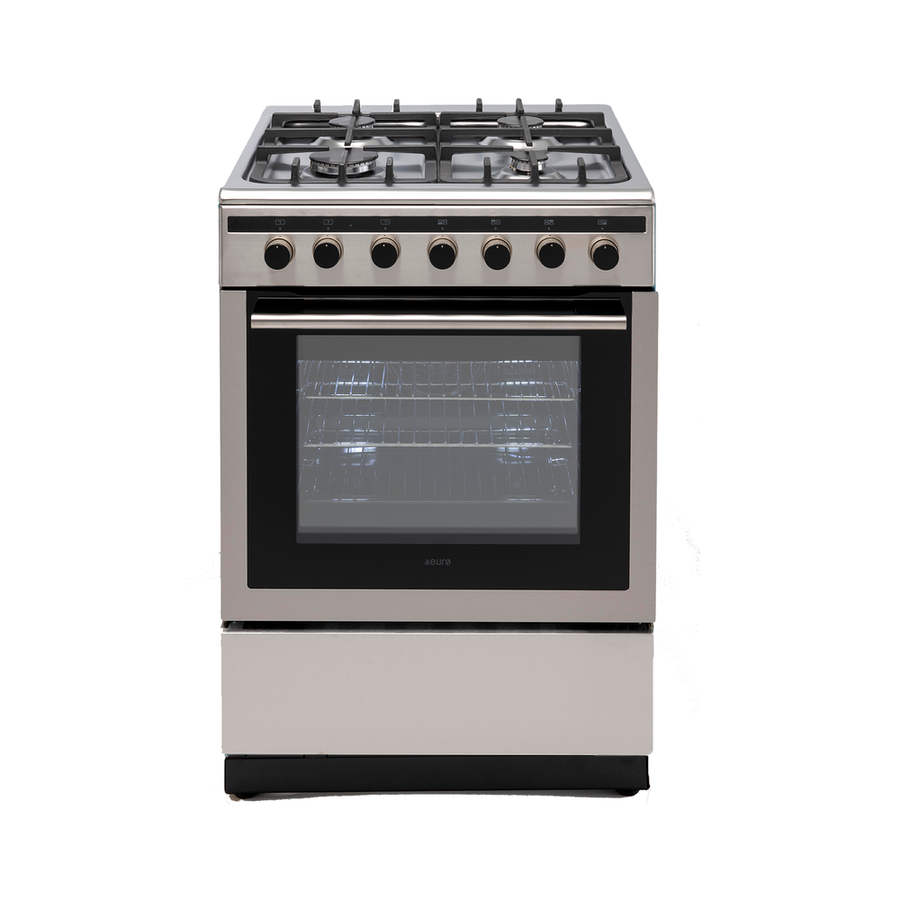 60cm Freestanding Oven, 9 Function Electric Oven, 120 minute Auto-Stop Timer 4 x Burner Gas Cooktop, Bottom Storage Compartment | Pilbara Bathroom Warehouse - Perth, Western Australia
