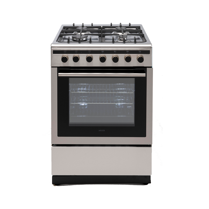 60cm Freestanding Oven, 9 Function Electric Oven, 120 minute Auto-Stop Timer 4 x Burner Gas Cooktop, Bottom Storage Compartment | Pilbara Bathroom Warehouse - Perth, Western Australia