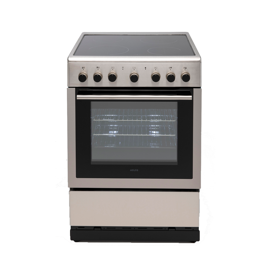 60cm Freestanding Oven, Stainless Steel, 9 Function Electric Oven 120 minute Auto-Stop Timer, 4 x Zone Electric Ceran Glass Cooktop Bottom Storage Compartment | Pilbara Bathroom Warehouse - Perth, Western Australia