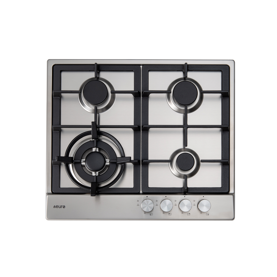 60cm 4 Burner Gas Cooktop + Wok burner + Cast + Front knobs + FFD | Pilbara Bathroom Warehouse - Perth, Western Australia