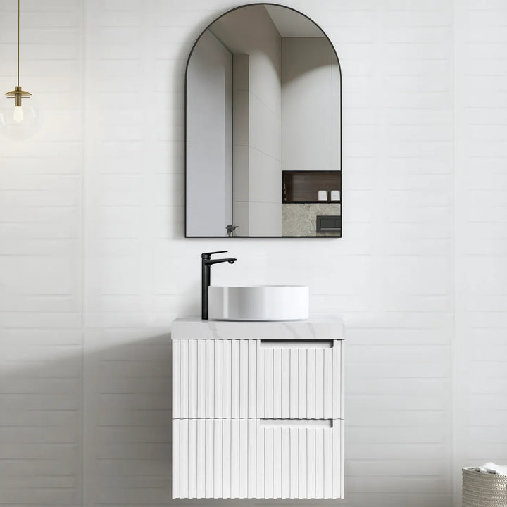 Noosa 600mm Satin White Wall Hung Vanity