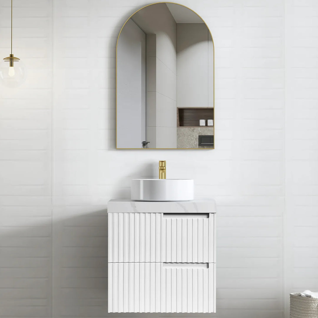 Noosa 600mm Satin White Wall Hung Vanity