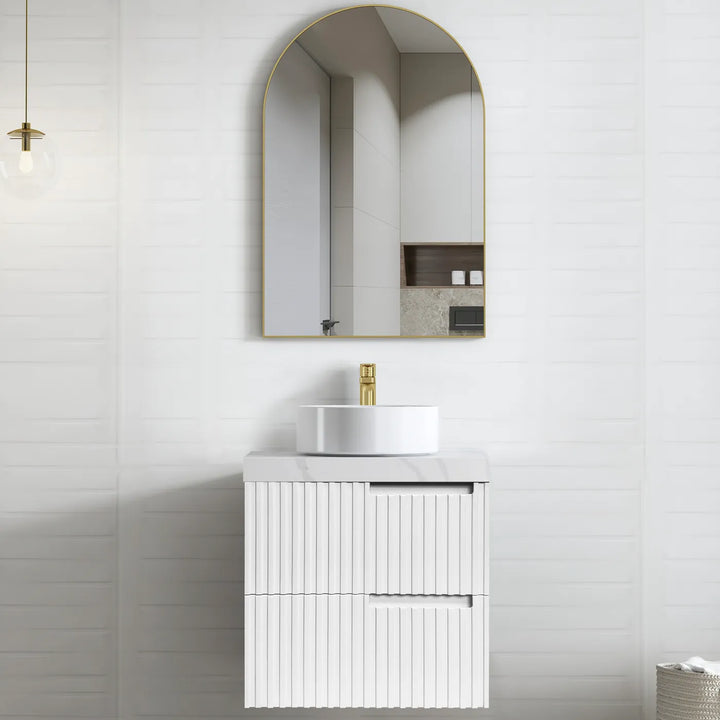 Noosa 600mm Satin White Wall Hung Vanity