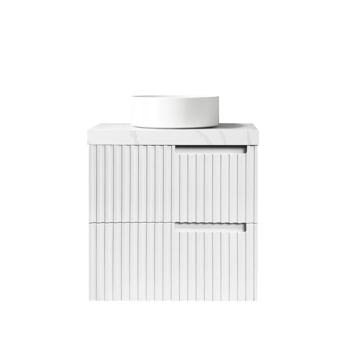 Noosa 600mm Satin White Wall Hung Vanity