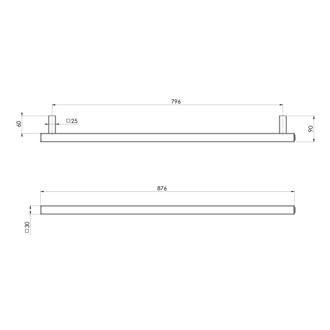 Phoenix Heated Towel Rail Square 800mm