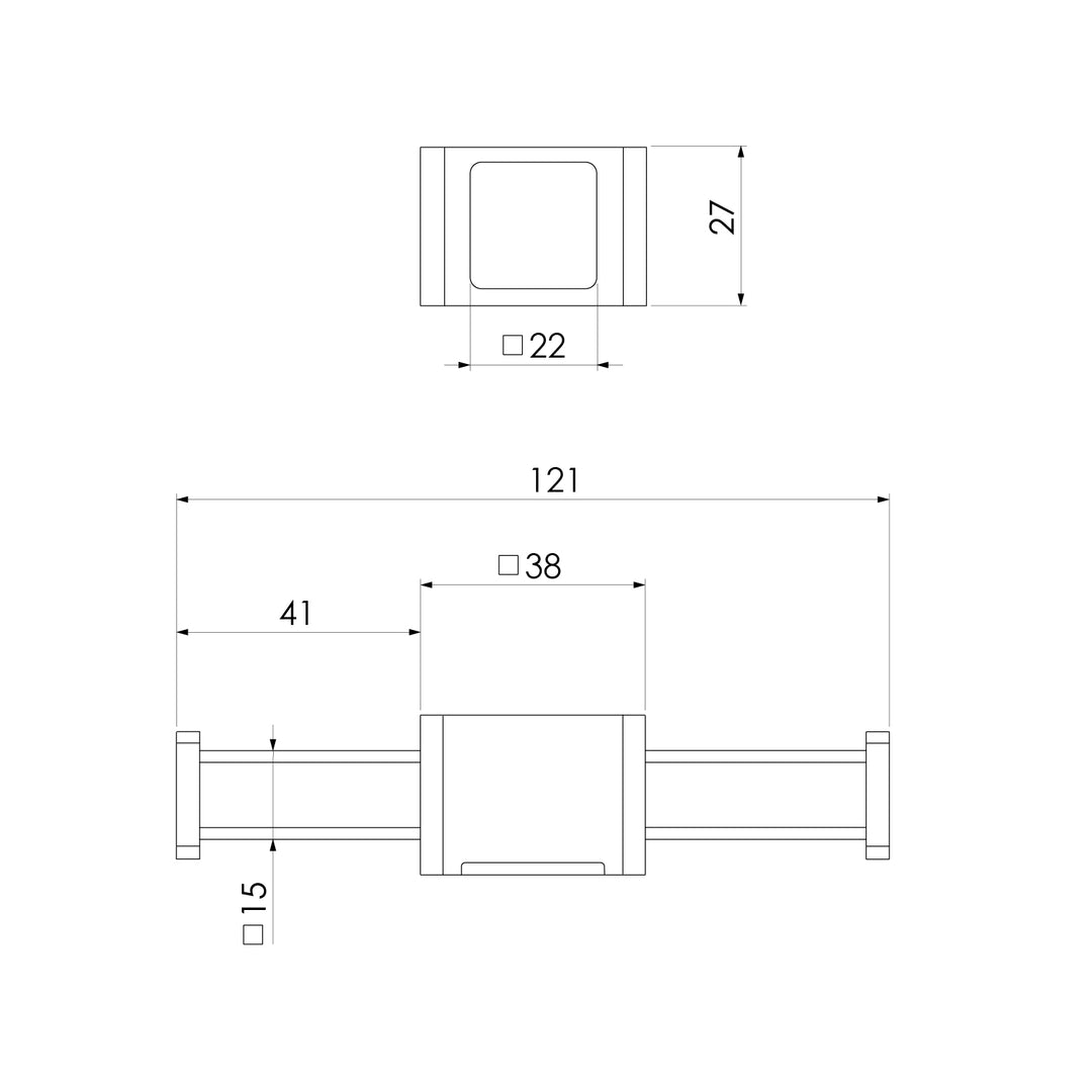 Phoenix Vertical Rail Hook Square