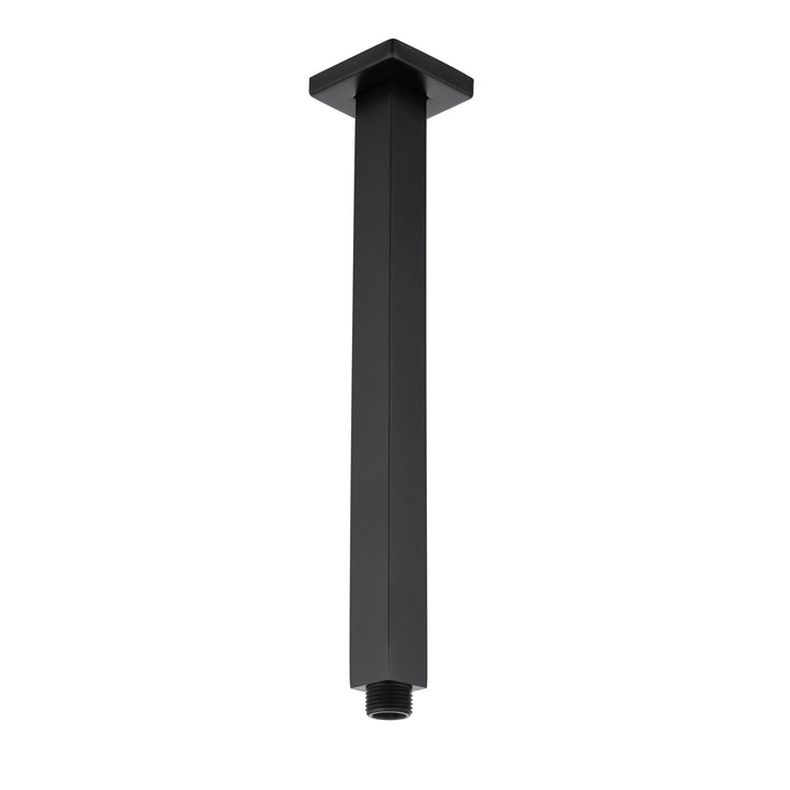 Taran 300mm Matte Black Ceiling Shower Arm Square