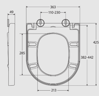 Empire Toilet Seat, Gloss Grey