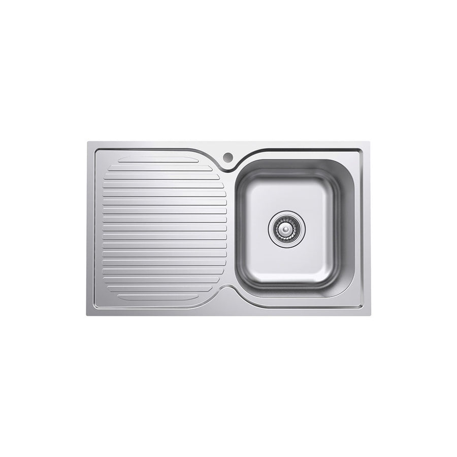 Tiva 780 Single Kitchen Sink with Drainer, Right Bowl– Pilbara Bathroom Warehouse Perth and regional Western Australia