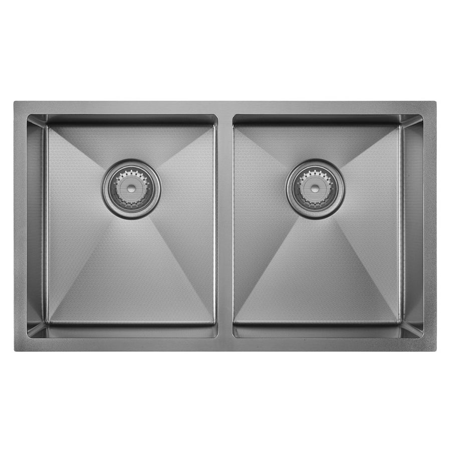 Hana Anti-Scratch 27L/27L Double Kitchen Sink – PVD Gun Metal | Pilbara Bathroom Warehouse Perth and regional Western Australia