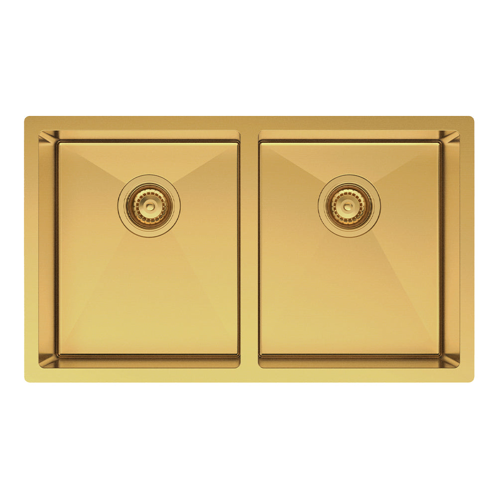 Hana 27L/27L Double Kitchen Sink – PVD Rugged Brass | Pilbara Bathroom Warehouse Perth and regional Western Australia