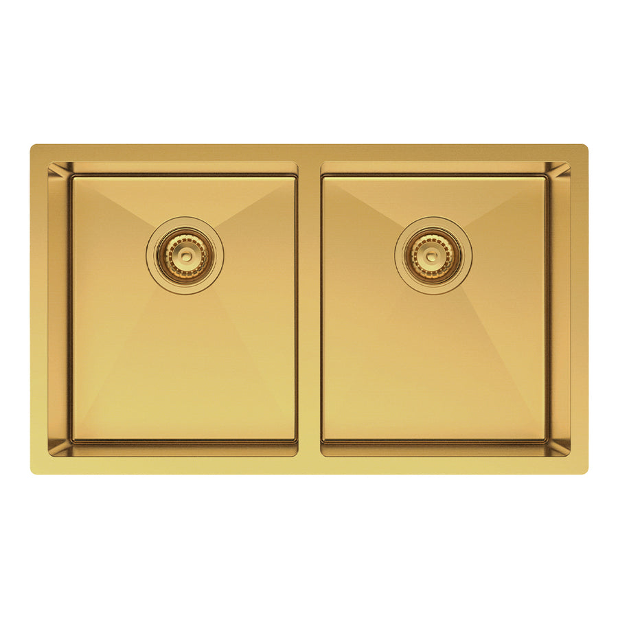 Hana 27L/27L Double Kitchen Sink – PVD Rugged Brass | Pilbara Bathroom Warehouse Perth and regional Western Australia