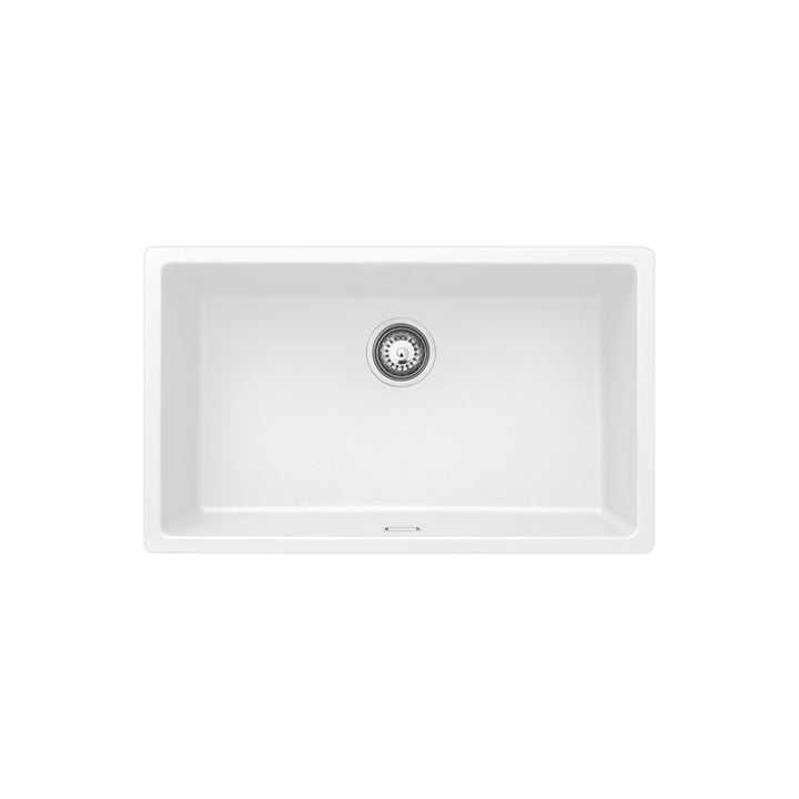 Kuro Granite 53L Single Bowl Kitchen Sink – Matte White | Pilbara Bathroom Warehouse Perth and regional Western Australia