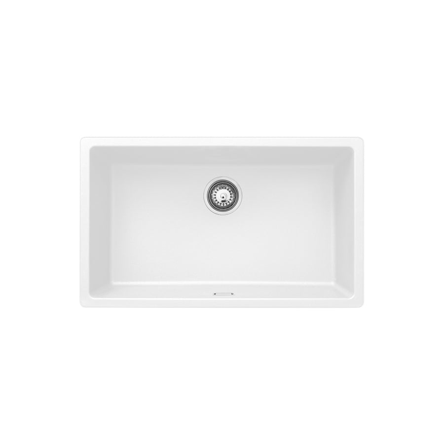 Kuro Granite 53L Single Bowl Kitchen Sink – Matte White | Pilbara Bathroom Warehouse Perth and regional Western Australia