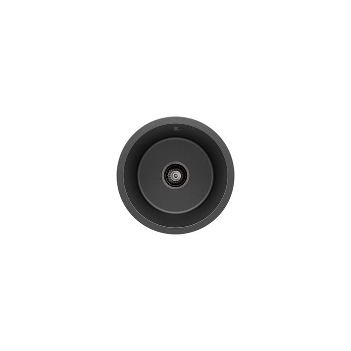Kuro Granite 22L Round Single Bowl Kitchen Sink – Matte Black | Pilbara Bathroom Warehouse Perth and regional Western Australia