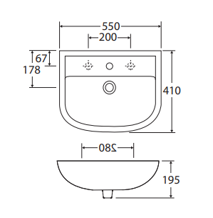 RAK Compact 550 Wall Basin
