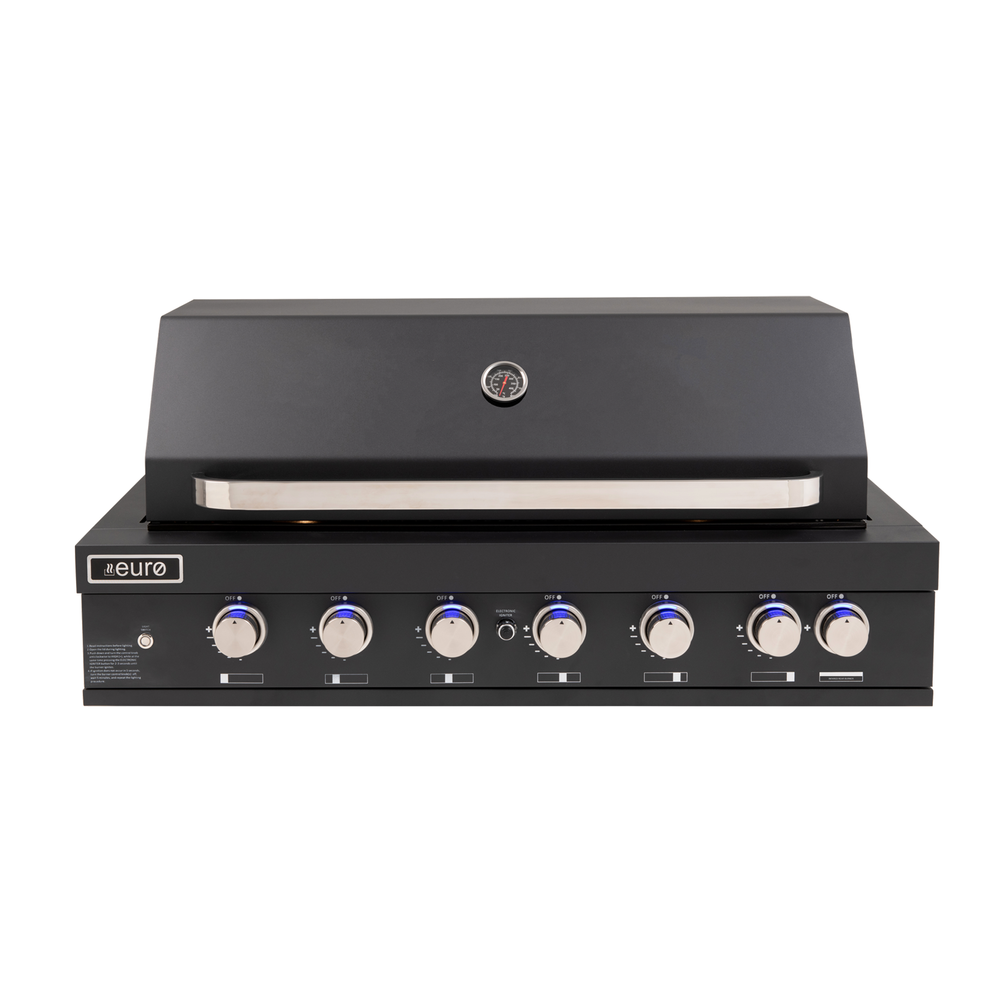 6 Burners Built-in BBQ and Hood 1200mm Blue LED Round Knob Black ***WITH Flame Failure*** | Pilbara Bathroom Warehouse - Perth, Western Australia