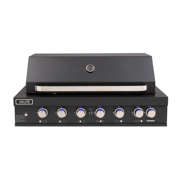 6 Burners Built-in BBQ and Hood 1200mm Blue LED Round Knob Black ***WITH Flame Failure*** | Pilbara Bathroom Warehouse - Perth, Western Australia