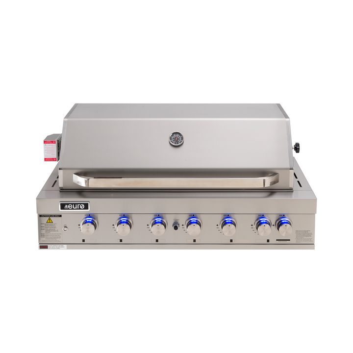 6 Burner Built-In BBQ and Hood 1200mm Blue LED Round Knob S/S304 with Flame Failure | Pilbara Bathroom Warehouse - Perth, Western Australia
