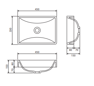 Kados Solid Surface Semi-Inset Basin