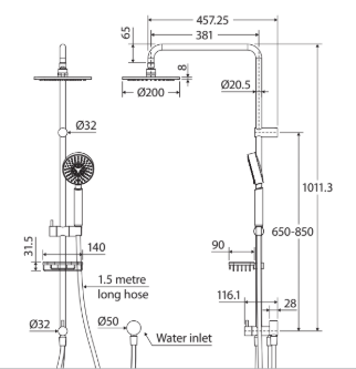 Michelle Multifunction Twin Shower with Soap Basket