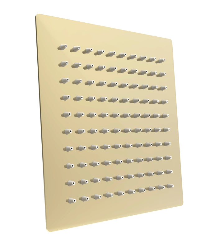 Taran 250mm Brushed Gold Shower Head Stainless Steel Square