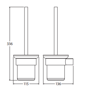 Empire Slim Toilet Brush & Holder, Matte Black