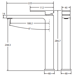 Tono Tall Basin Mixer Matte Black Lead Free Eco Brass