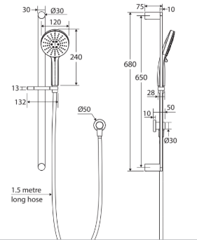 Empire Slim Rail Shower, Urban Brass