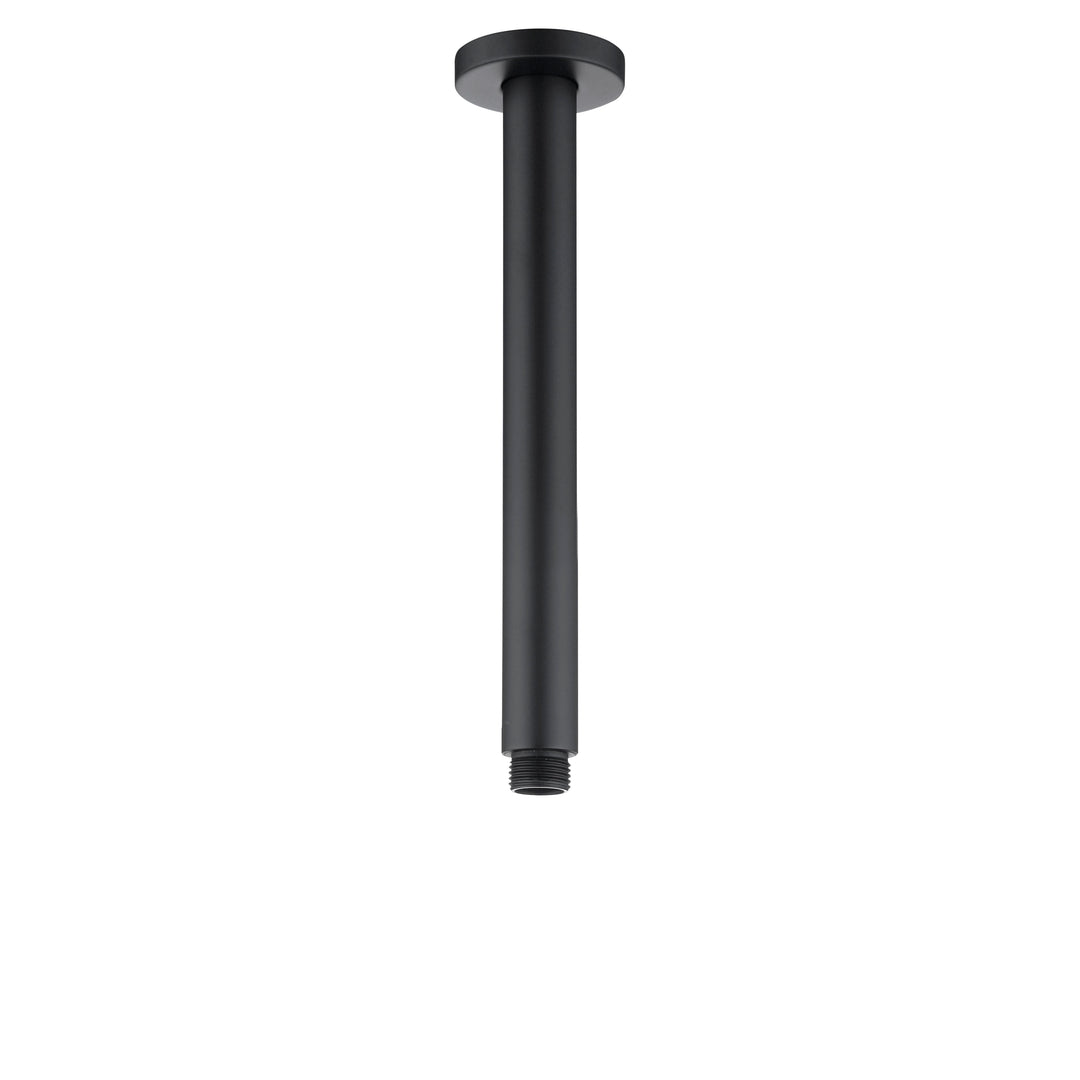 Pavia 200mm Matte Black Ceiling Shower Arm Round
