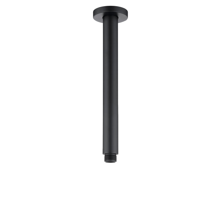 Pavia 200mm Matte Black Ceiling Shower Arm Round