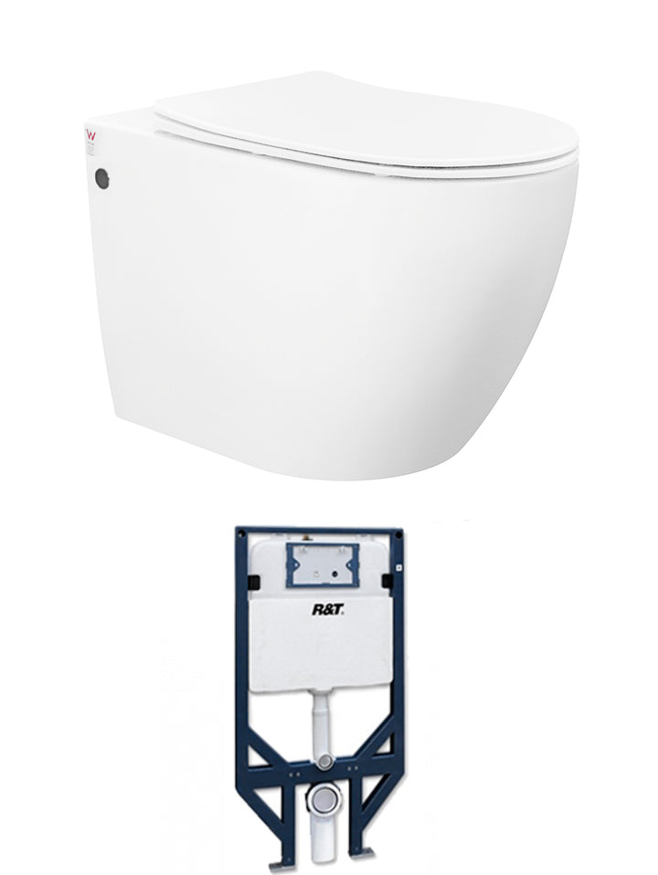 Voghera Wall Hung Pan slim seat with R&T Cistern only (Button Order Separately)