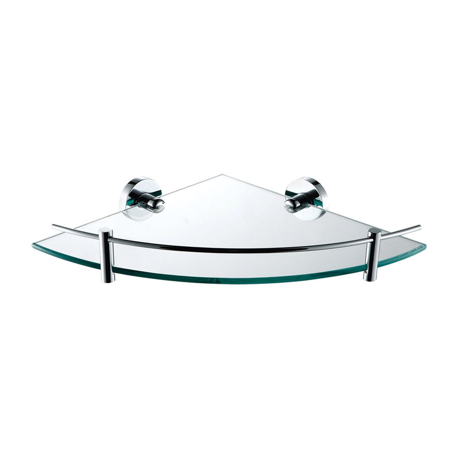 Michelle Glass Corner Shelf – 250mm | Pilbara Bathroom Warehouse Perth and regional Western Australia