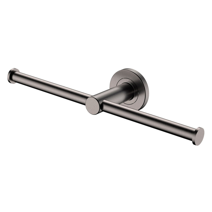 Kaya Double Toilet Roll Holder, Gun Metal – Pilbara Bathroom Warehouse Perth and regional Western Australia