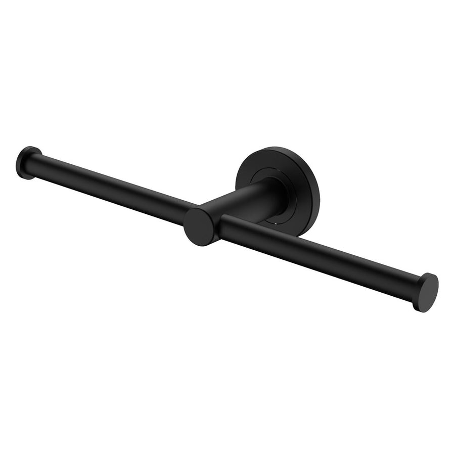 Kaya Double Toilet Roll Holder, Matte Black – Pilbara Bathroom Warehouse Perth and regional Western Australia