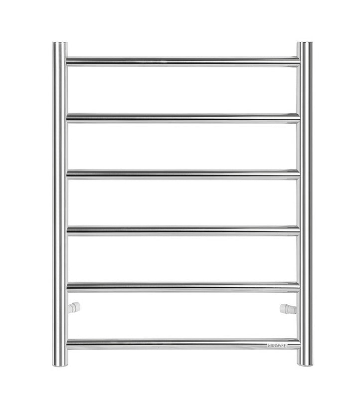 Round Stainless Steel Chrome Electric Heated Towel Rack 6 Bars Universal Inlet