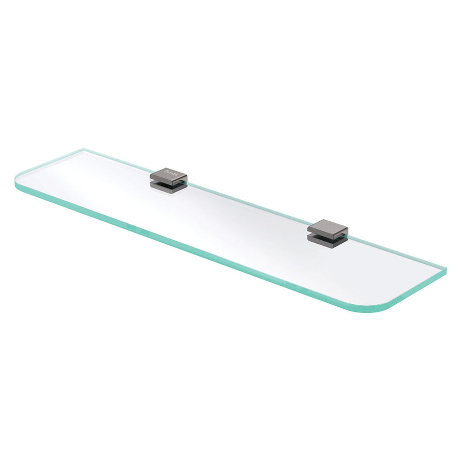Tono Glass Shelf Gun Metal – Dark Finish Storage Shelf | Pilbara Bathroom Warehouse Perth and regional Western Australia
