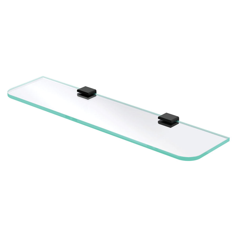 Tono Glass Shelf Matte Black – Minimalist Storage Shelf | Pilbara Bathroom Warehouse Perth and regional Western Australia