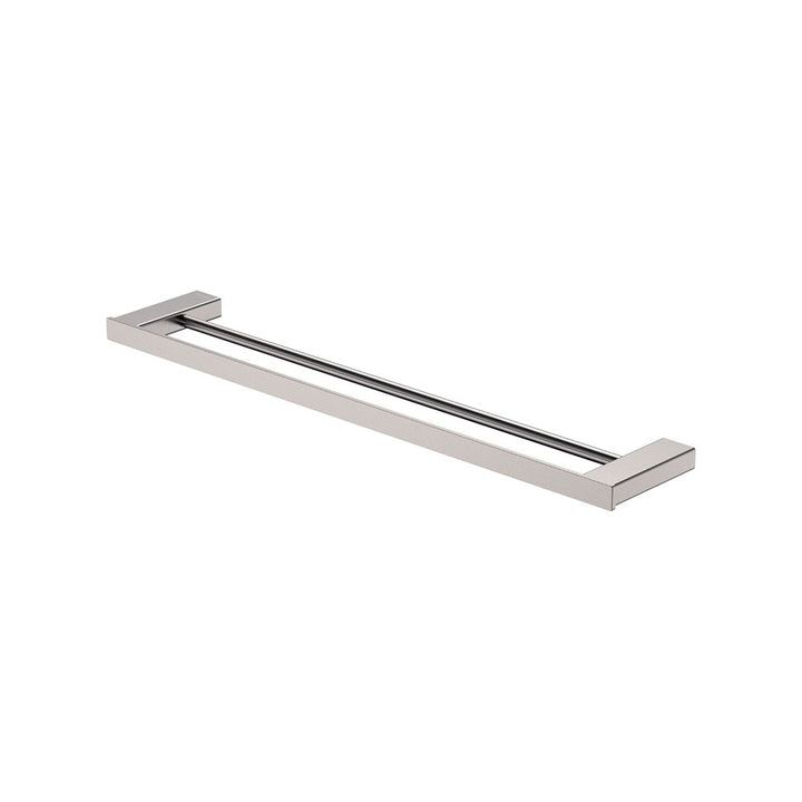 Tono Double Towel Rail 610mm Brushed Nickel – Modern Rail Design | Pilbara Bathroom Warehouse Perth and regional Western Australia