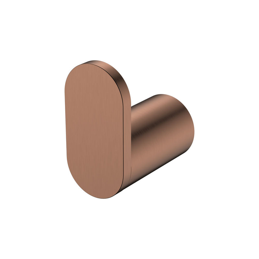 Empire Slim Robe Hook, Brushed Copper – Pilbara Bathroom Warehouse Perth and regional Western Australia