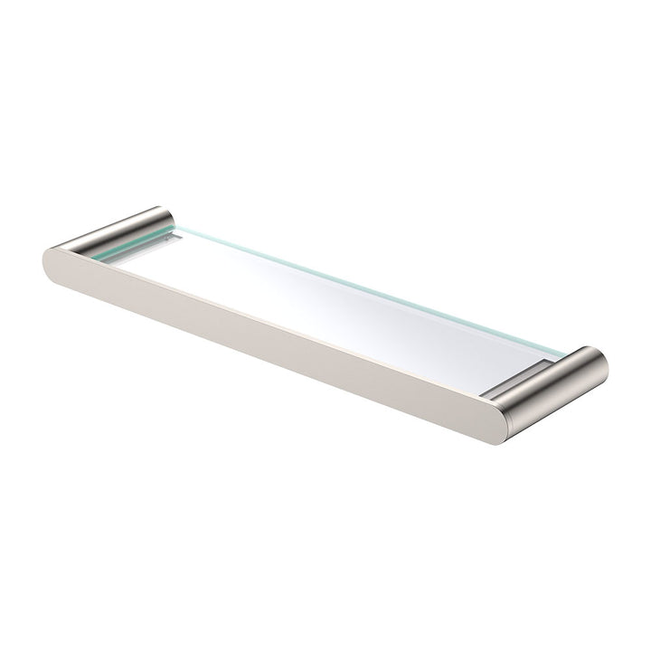 Empire Slim Glass Shelf, Brushed Nickel – Pilbara Bathroom Warehouse Perth and regional Western Australia