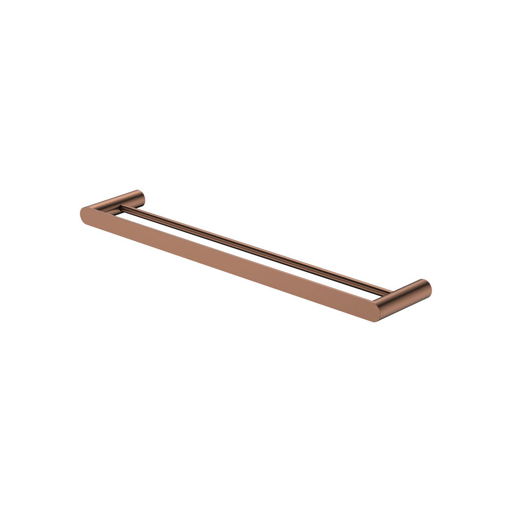 Empire Slim Double Towel Rail, 600mm, Brushed Copper – Pilbara Bathroom Warehouse Perth and regional Western Australia
