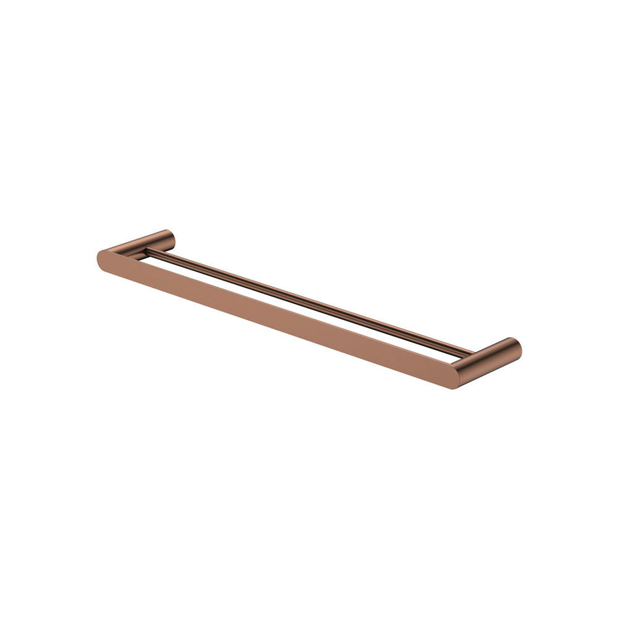 Empire Slim Double Towel Rail, 600mm, Brushed Copper – Pilbara Bathroom Warehouse Perth and regional Western Australia