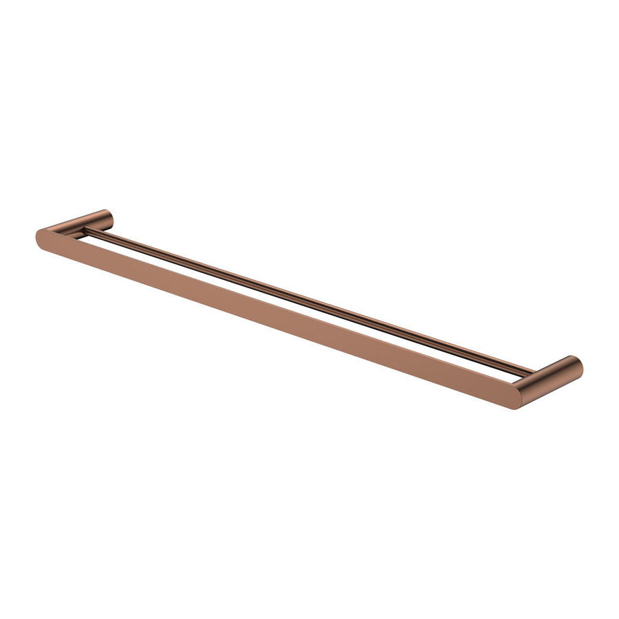 Empire Slim Double Towel Rail, 800mm, Brushed Copper – Pilbara Bathroom Warehouse Perth and regional Western Australia