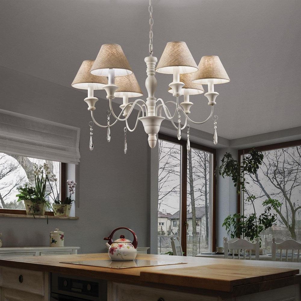 Provence Chandelier 6Lt in White