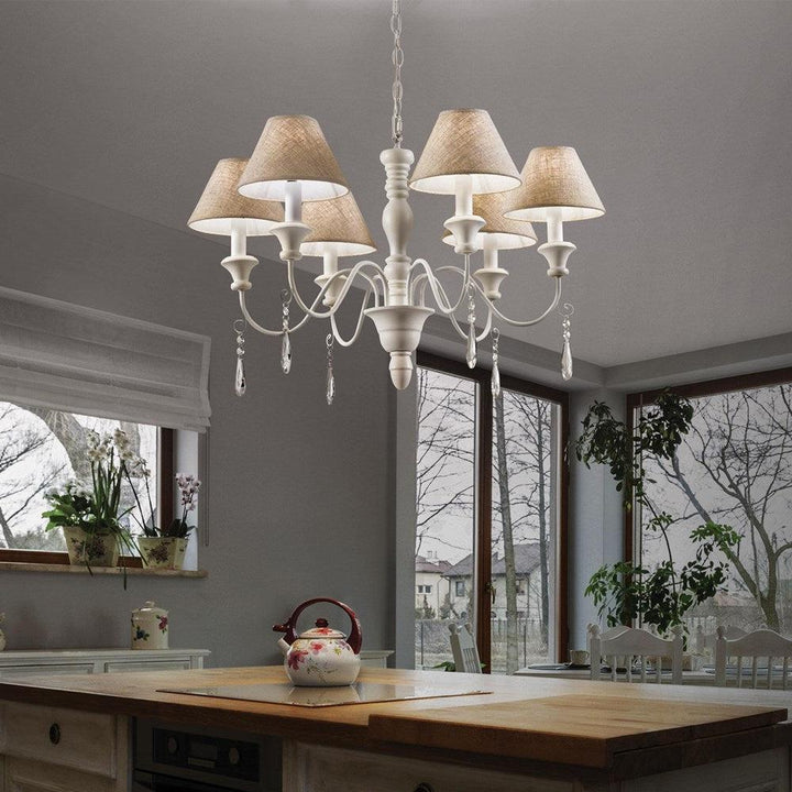 Provence Chandelier 6Lt in White